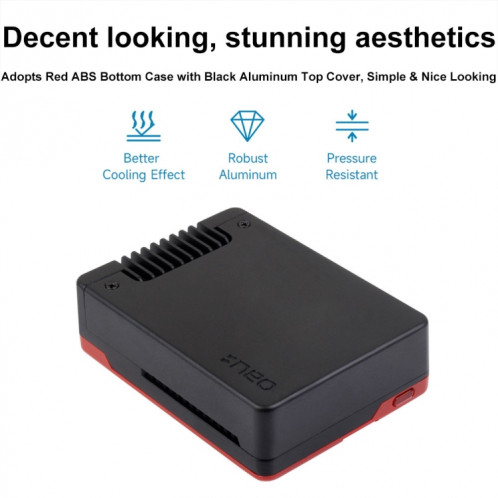 Waveshare 26587 pour boîtier en alliage d'aluminium Raspberry Pi 5 Argon Neo, spécifications : M.2 amélioré SW49021527-010